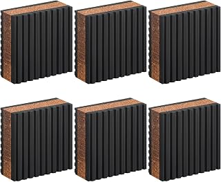 Sintuff 6 Pcs Anti Vibration Rubber & Cork Isolation Pads 2" for Turntables to Reduce Vibration & Skipping Thick Acoustic Foam Felt Riser Mat, Bass Speaker Feet Improve Sound Clarity for Desktop
