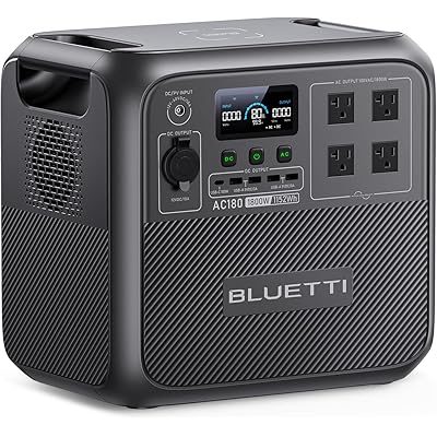BLUETTI ポータブル電源 AC180 1152Wh/1800W 60分満充電 大容量 APP遠隔操作 UPS機能 電力リフト機能 エコモード機能 パススル …