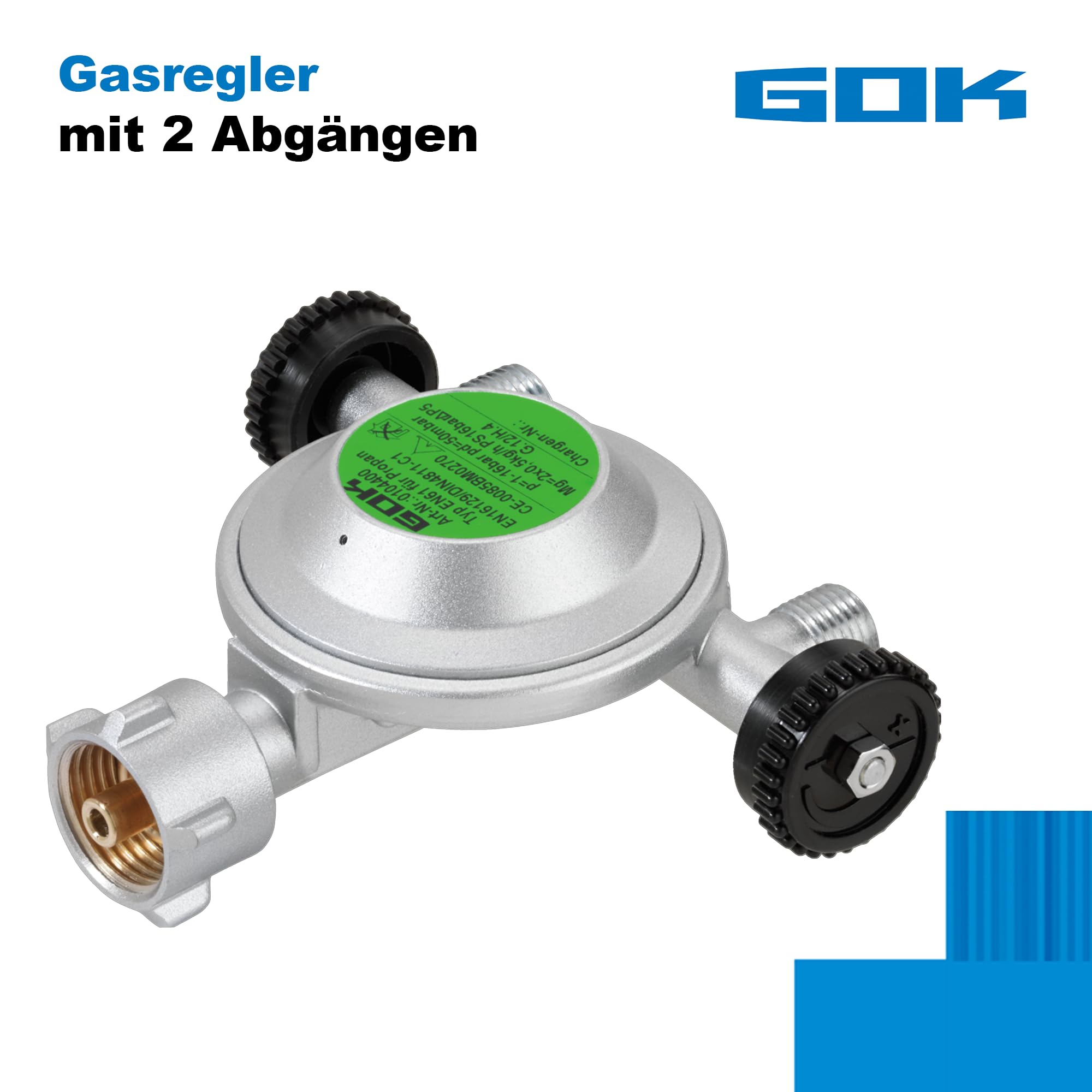 GOK Regolatore del gas 2 uscite
