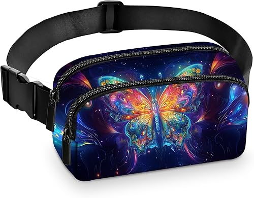 Vista 12 de Riñonera para mujer, bolsa cruzada ligera, bolsa de cintura a la moda con correa ajustable para deportes, correr, viajar, senderismo, camping