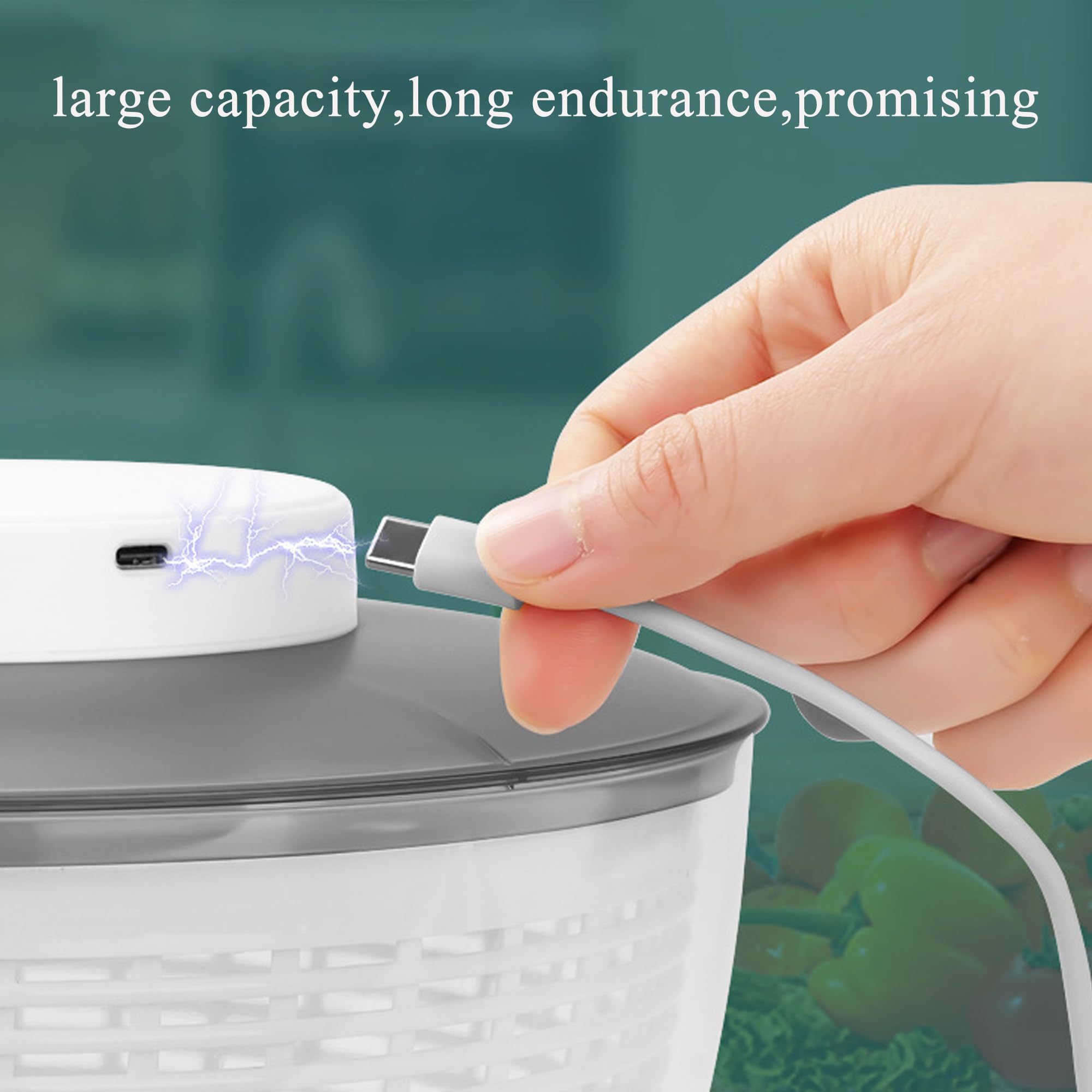 Centrifuga per insalata, Asciugatrice per Verdure, Capacità: 4.5 litri, Trasparente, Asciugare Rapidamente Frutta e Verdura, Lavare Centrifuga, Disidratare e Scolare l'Acqua, Centrifuga Elettrica