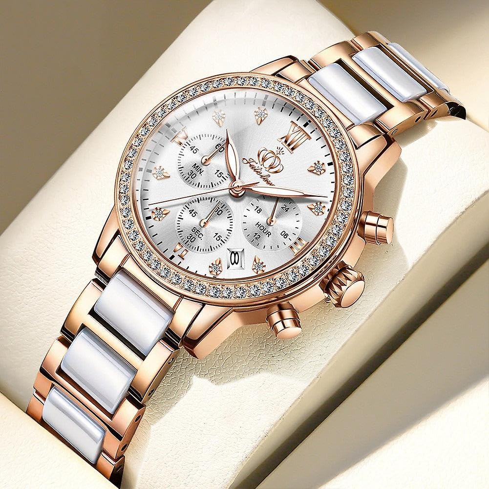 Orologio da donna impermeabile semplice al quarzo con strass