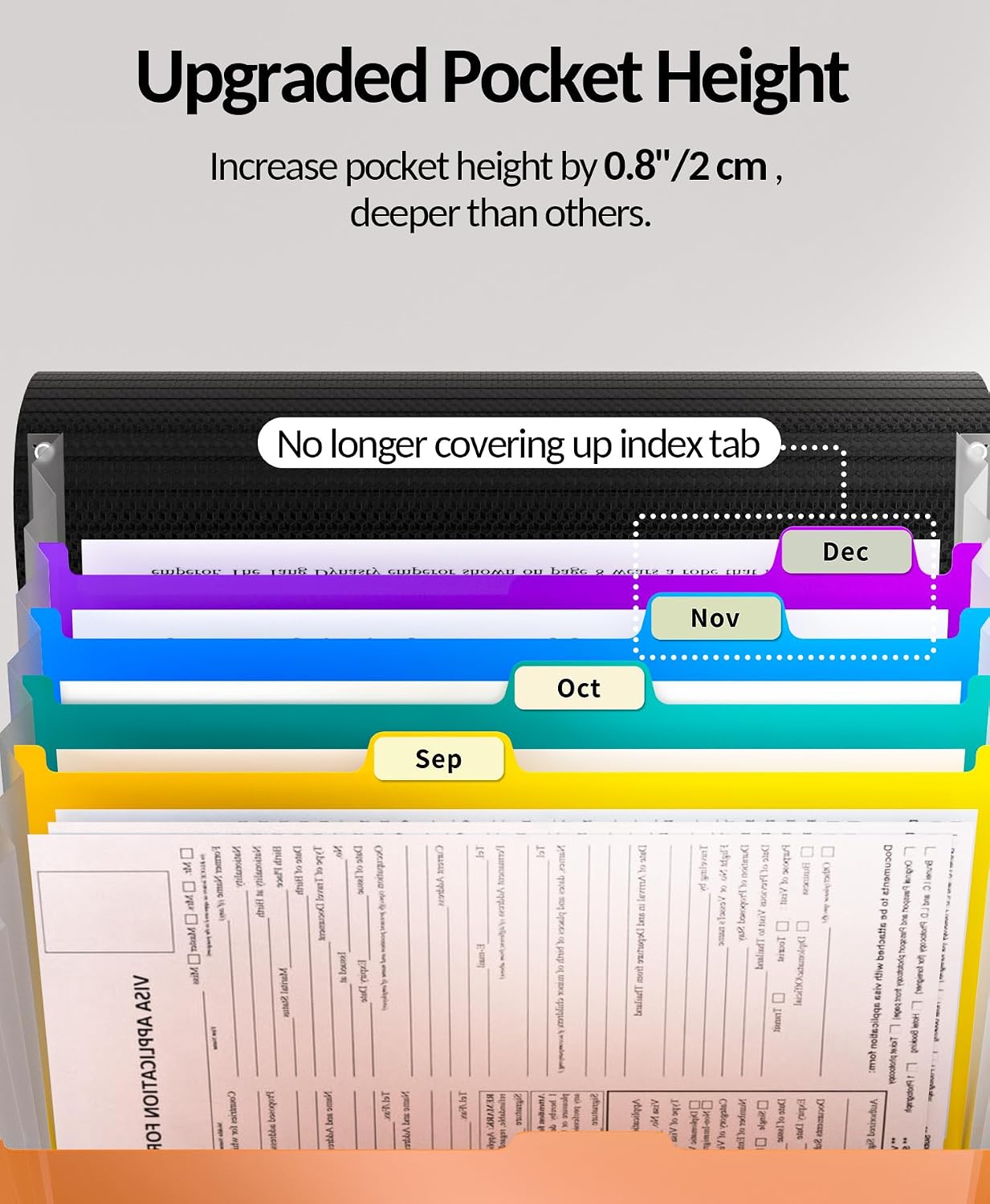 Sooez Accordion File Organizer, 13-Pocket Expanding File Folder Letter Size image 3