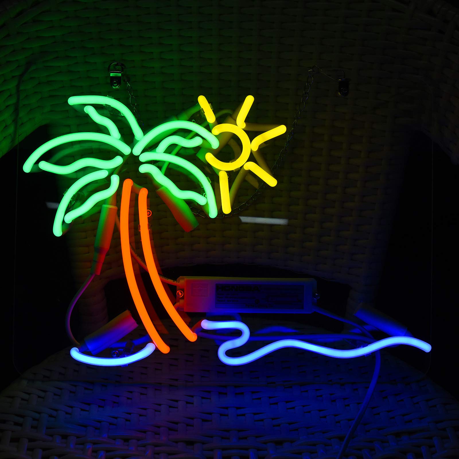 Buy Happy Hour Coconut Palm Tree Neon Signs Bar Bedroom Light Handmade Glass Neon Lights Sign