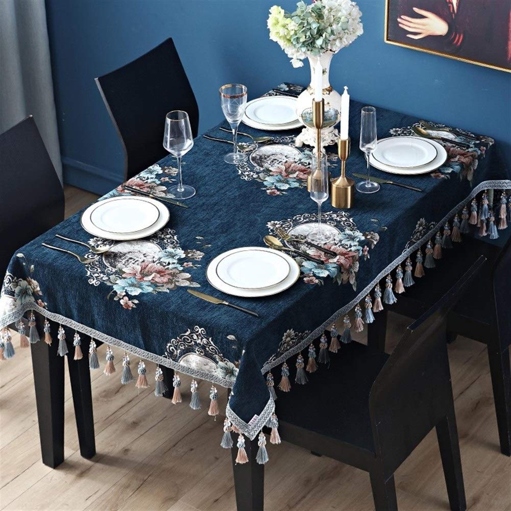 Cubierta de Mesa Decoración Floral de la impresión del cordón Resistente a Las Manchas de Agua Manteles de Tela for Comedor Resistente Mantel y sin Arrugas Decoración de Cocina