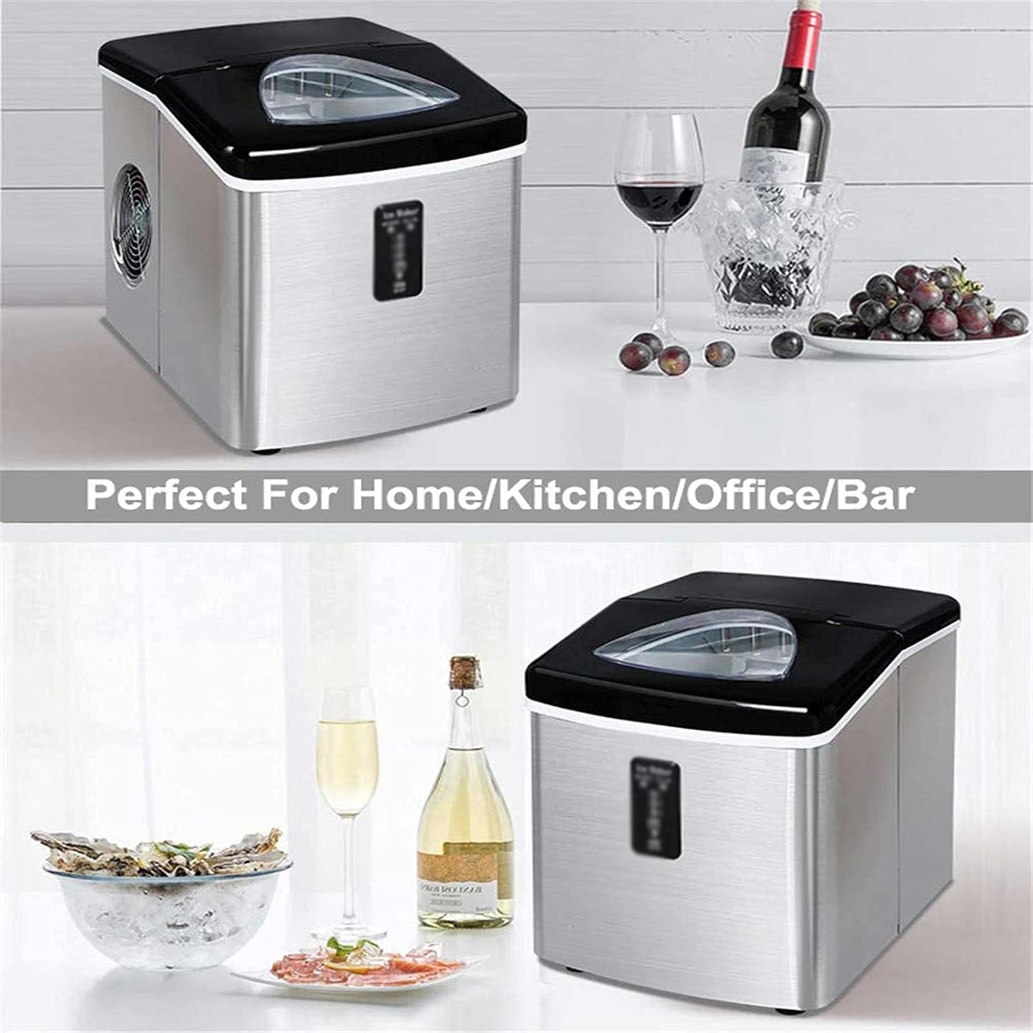 Ice Maker Machine Counter Top Cube Mini Ice Making Machine Automatic Round Ice Cube Ice Maker The Size of The Ice Cubes Can Be Adjusted