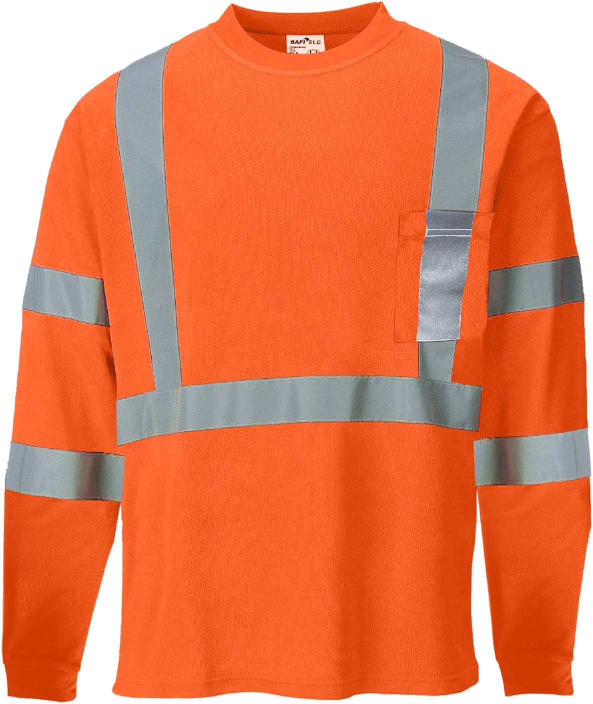 Hi Vis Safety Shirts for Men Reflective,High Visibility Work T-Shirt Short Long Sleeve with Pocket, 3 and 5 Pack - Image 7