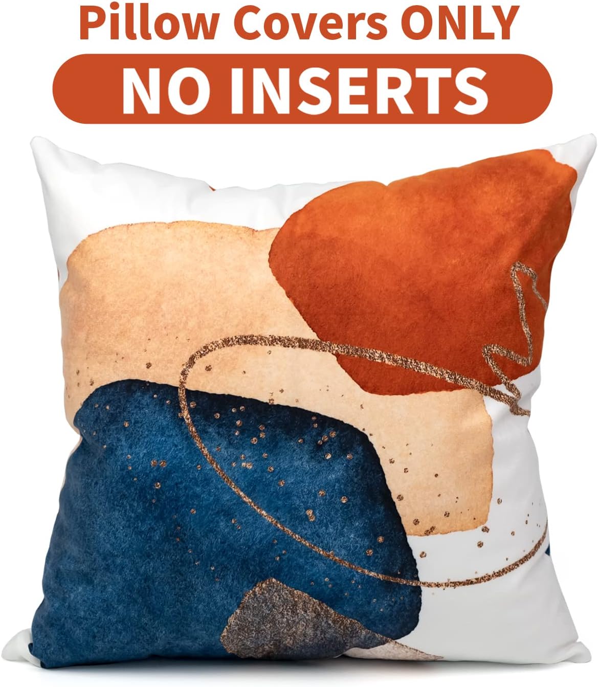 COLORPAPA Boho Throw Pillow Covers 20x20 Set of 4 Mid Century Modern Decorative Throw Pillows Navy Blue Burnt Orange Cushion for Couch Sofa Bedroom Pillowcases Abstract Geometric Home Decor