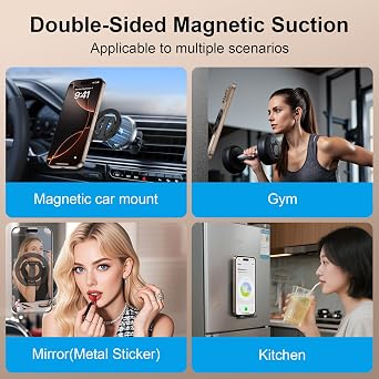 Double-Sided Magnetic Phone Ring Holder,360 Rotatable Magnetic Finger Grip