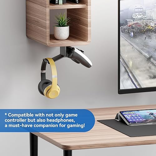 Miniatura 4 de Soporte para controlador, soporte para auriculares y controlador debajo del escritorio, con cinta fuerte de doble cara, diseño universal para Xbox