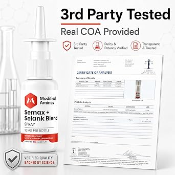Semax + Selank Spray 5mg/5mg - USA Made - Modified Aminos