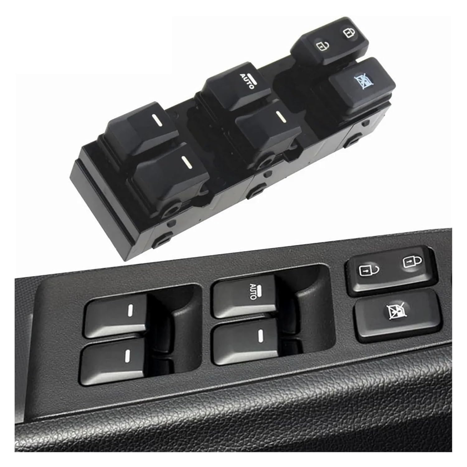 Electric Window Double Switch Button 93570-3W600WK Compatible with KIA Sportage 2011-2016 Car Switch With Red Light(Auto-6 lights)