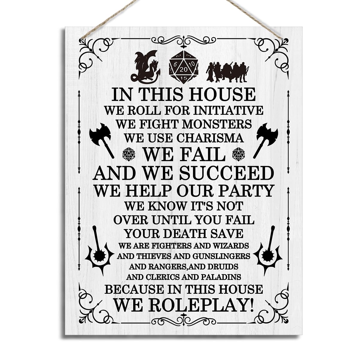 ZPPRJF Dungeons And Dragons Decor, Dungeons And Dragons Gifts, Dragon Wall Decor, Dragon Room Decor, Rustic Farmhouse Home Decor, Hanging Wall Art