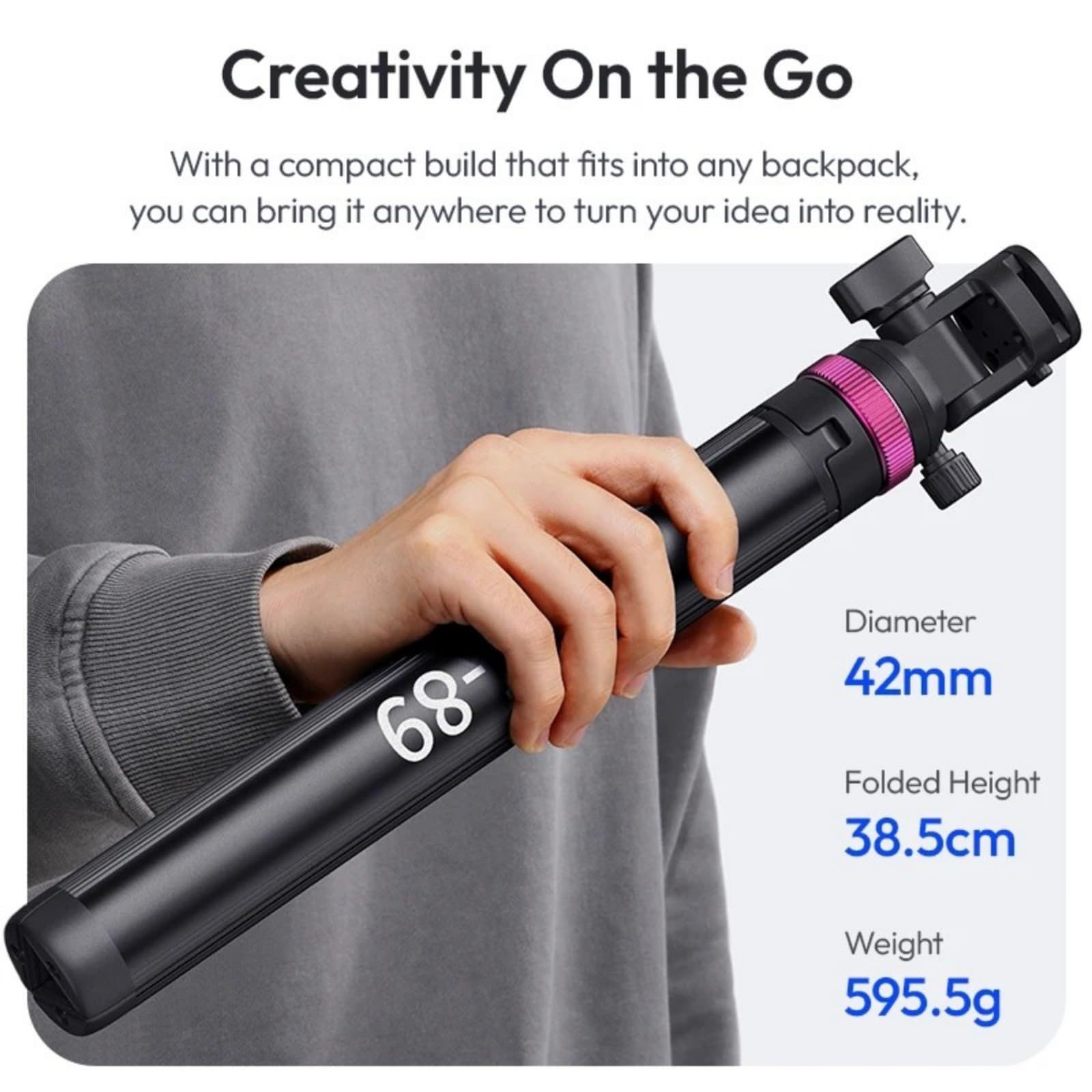 ZwaitL Soporte magnético Plegable para trípode para teléfono, Soporte portátil Giratorio 360, Soporte de Escritorio para sesiones de vídeo de Viaje, Adaptador de Montaje para trípode