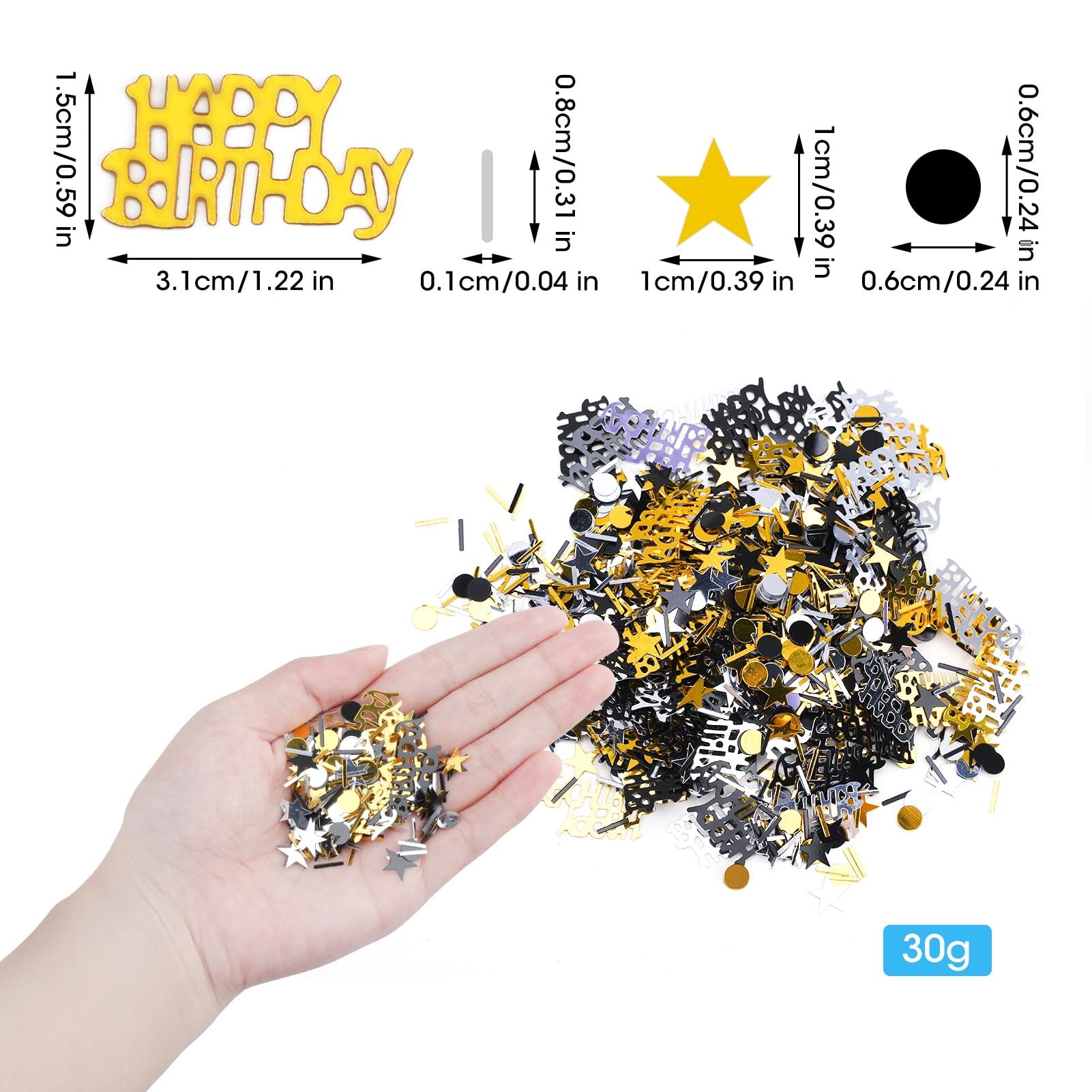 1000 Confettis Numérotés 18 Ans - Or, Argent, Noir, 30 G, Pour Décoration De Table Anniversaire, Mariage, Fête