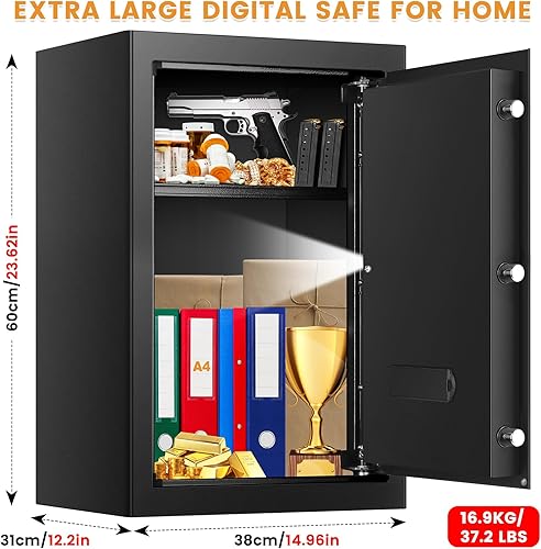 Miniatura 2 de Caja fuerte ignífuga para documentos del hogar, caja de seguridad impermeable ignífuga, caja fuerte de seguridad contra incendios con teclas de