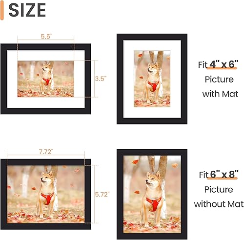 Vista 258 de upsimples - Portarretratos de 8.5 x 11 pulgadas, para fotos de 6 x 8 pulgadas con paspartú o de 8.5 x 11 pulgadas sin paspartú, marcos de fotos