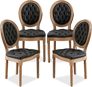 SoarFlash French Dining Chairs Set of 4, Vantage Dining Chair with Round...