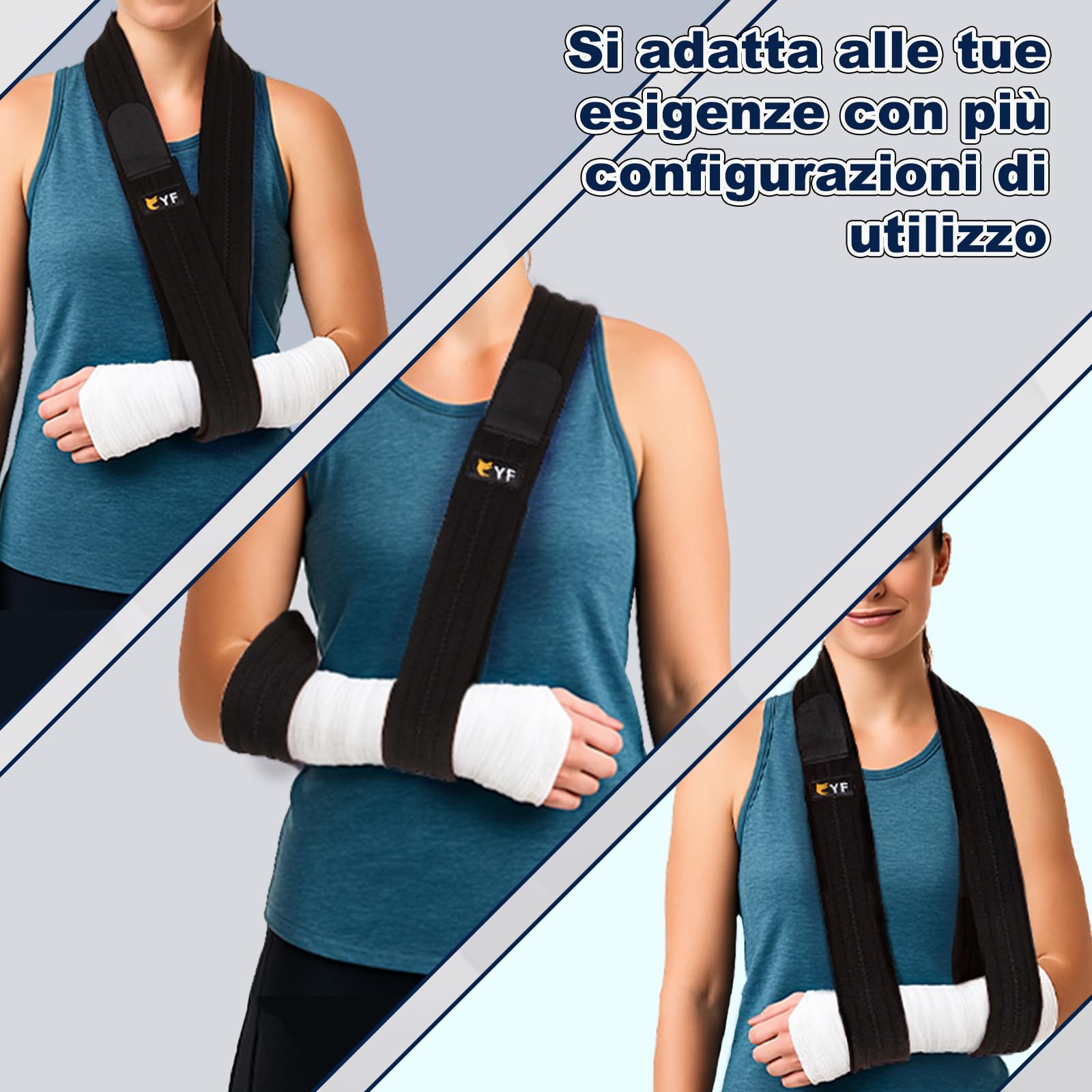 supregear Benda per Braccio per Immobilizzare la Spalla, Comodo Supporto Medico per la Cuffia dei Rotatori Fascia per Braccio Uomo/Donna per Lesioni alla Spalla, Ossa Rotte e Fratturate, Grigio, S