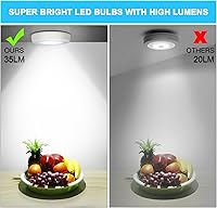 Vista 7 de Mlambert Paquete de 4 luces LED de noche con sensor de movimiento, inalámbricas alimentadas por batería, luces magnéticas adhesivas para armario