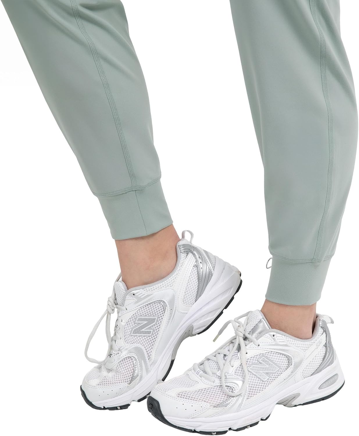 YITTY Active Women's Ultraluxe High-Waist Jogger Pant, Athleisure, Draw-String, Breathable, Pockets, Sage Grey, 2X, Regular - Image 3