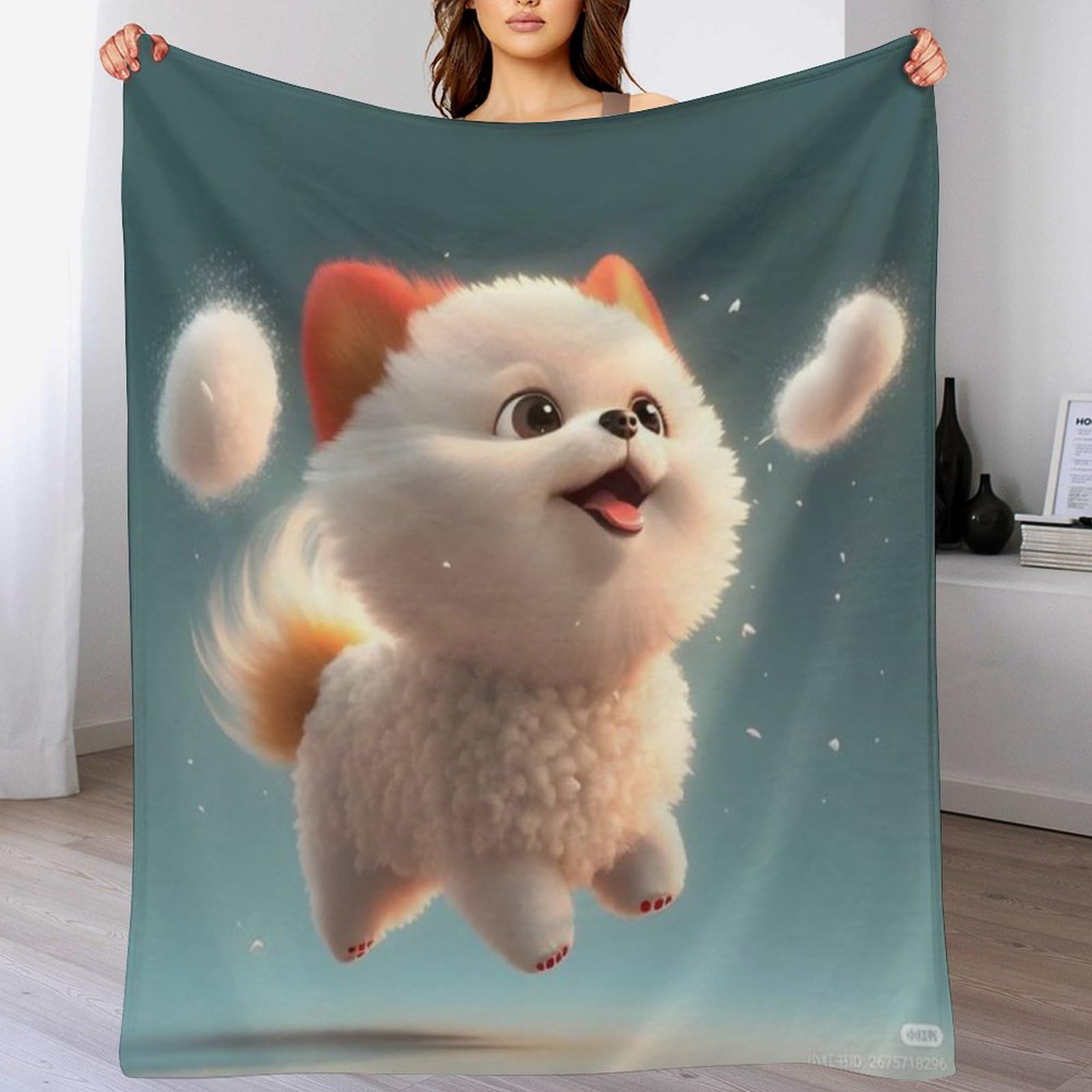 Couverture polaire chien isolante et chaude, jeté de lit doux en flanelle 150x200