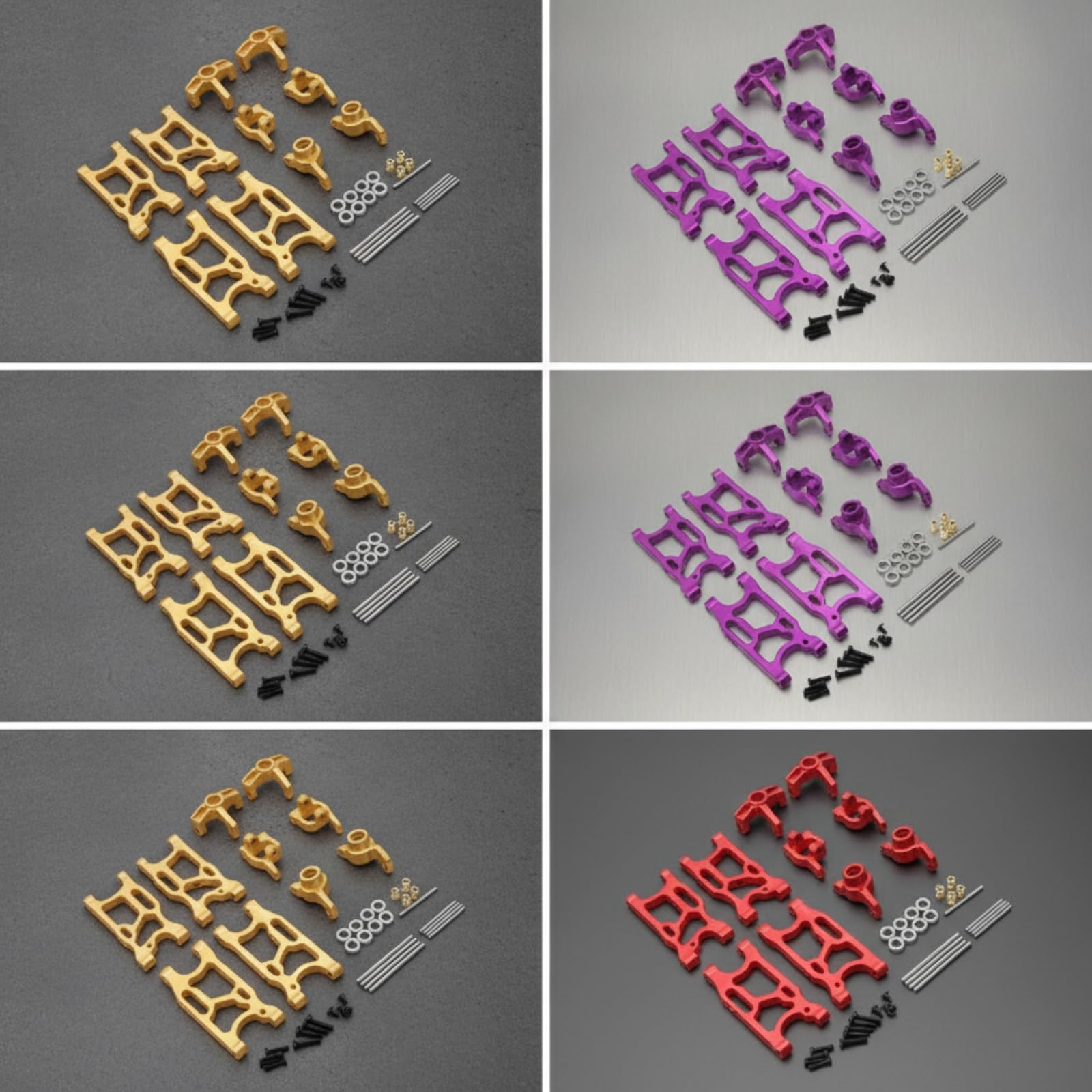 kowaku Veicolo Industriale Kit Componenti Auto RC Ammortizzatore Piastra Fissaggio Cuscinetti Metallo Fresato Finitura Pulita Adatto a Modellismo 1 12 1 14 Manutenzione Ottimizzazione, Titanio