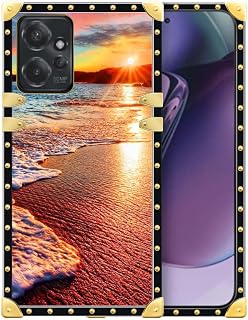 DAIZAG Case Compatible with Moto G Power 2024 5G,Beach Scenery Golden Decoration Soft TPU Protective Cover Anti-Scratch
