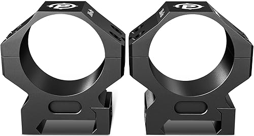 Miniatura 8 de Pinty Anillos para mira de 30/34 mm, juego de 2 monturas de mira para rifle de 45°, anillos de montaje de mira de aleación de aluminio con altura