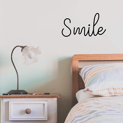 Miniatura 2 de Calcomanía de vinilo para pared, sonrisa – 10 x 18 pulgadas – moderna inspiradora positiva linda calcomanía para el hogar, oficina, dormitorio,