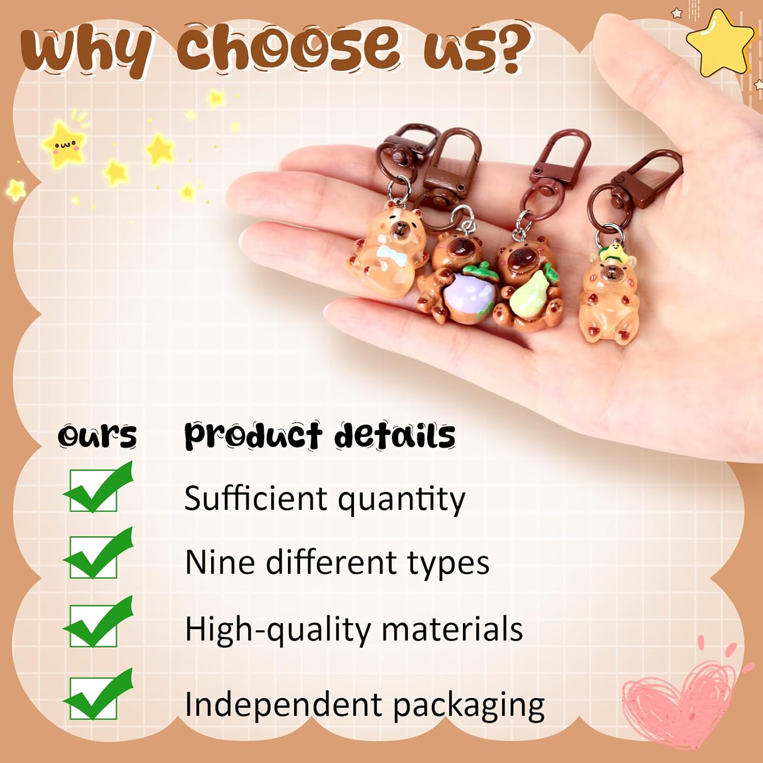 Kenning 28 Sets Valentine's Day Capybara Gifts Party Favors Include 28 Capybara Keychains 28 Cute Valentine's Greeting Cards Transparent Bags for Student Classroom Goodie Bag Gifts Rewards