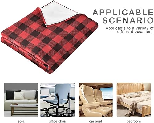 Miniatura 4 de Buffalo Plaid Tartan Check Scotland Red Black Christmas Soft Bed Blanket, Microfiber All Season Use Flannel Fleece Blanket Adults Kids Bed Throws