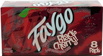 Faygo Black Cherry! flavored soda pop. 8-pack 12-fl. oz. cans in box 1