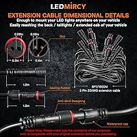 Vista 2 de Cable de extensión de luces LEDMIRCY para luces de roca LED - 5 pies 22AWG Conectores impermeables macho hembra 6 piezas 11mm tuerca