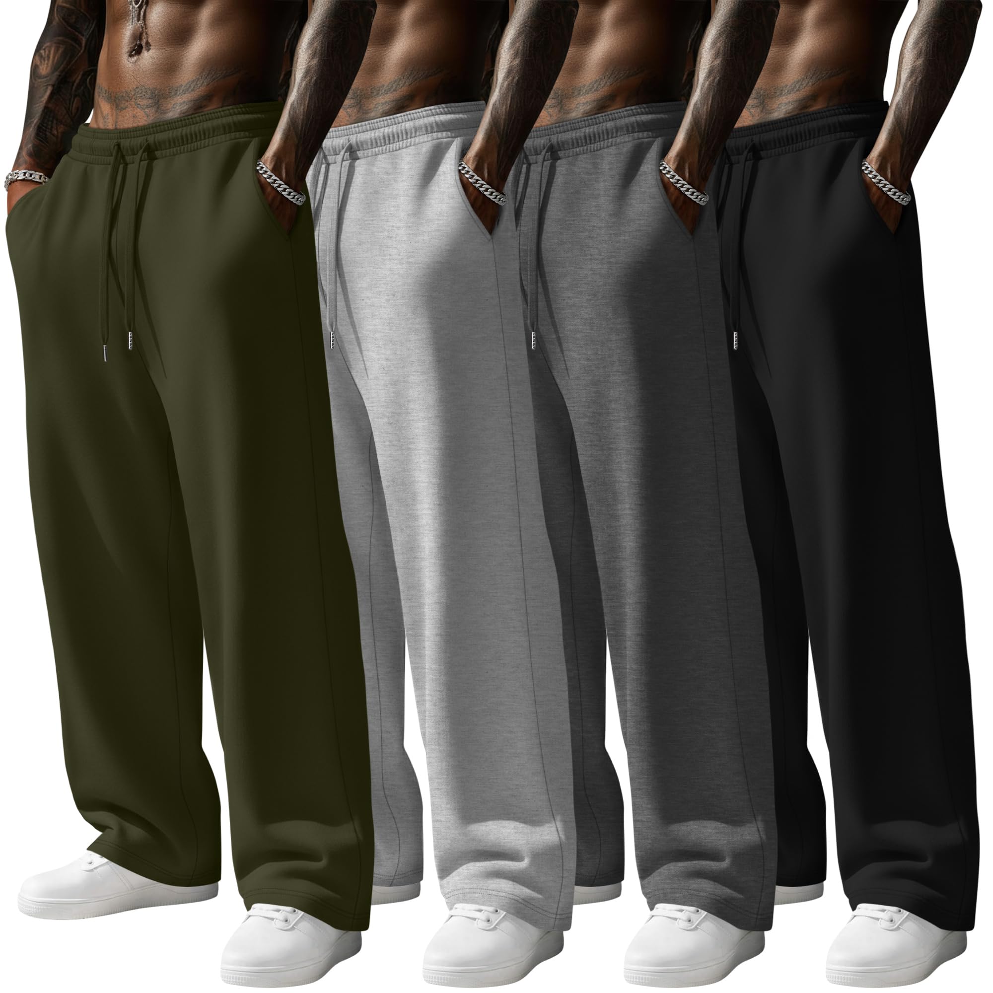 Baggyfly 4 Pack Men's Wide Leg Sweatpants