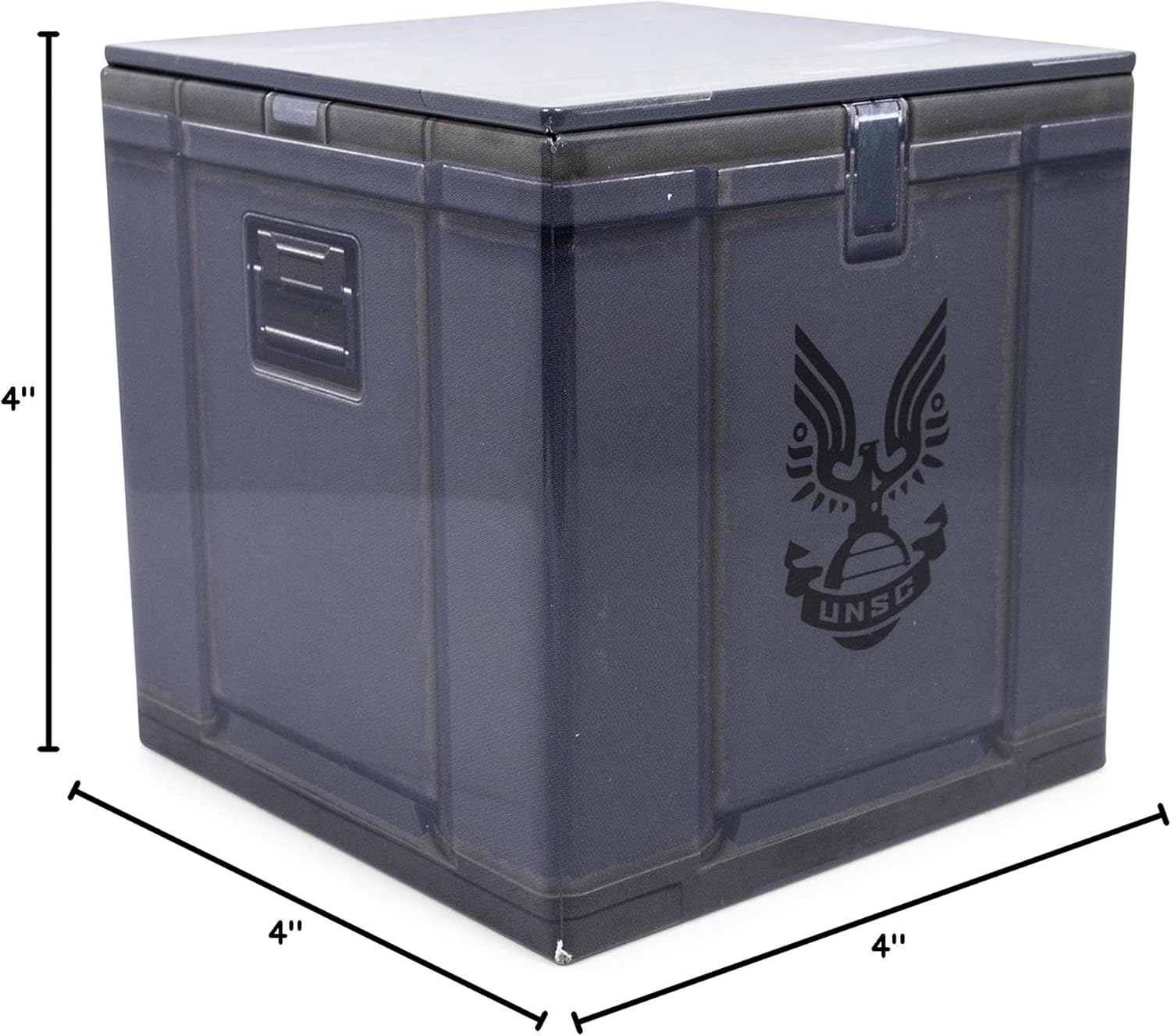 Ukonic Halo UNSC Ammo Crate 4-Inch Tin Storage Box Cube Organizer with Lid | Basket Container, Cubby Cube Closet Organizer, Home Decor Playroom Accessories | Video Game Toys, Gifts And Collectibles