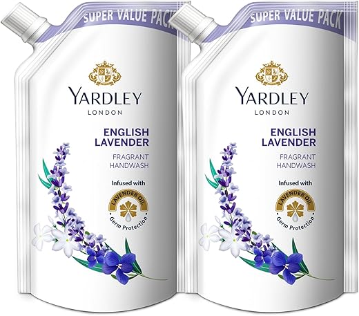 Yardley London English Lavender Fragrant Handwash |Infused with Pure Lavender Oil| Germ Protection| For Soft & Fragrant Skin| 725ml (Pack of 2)