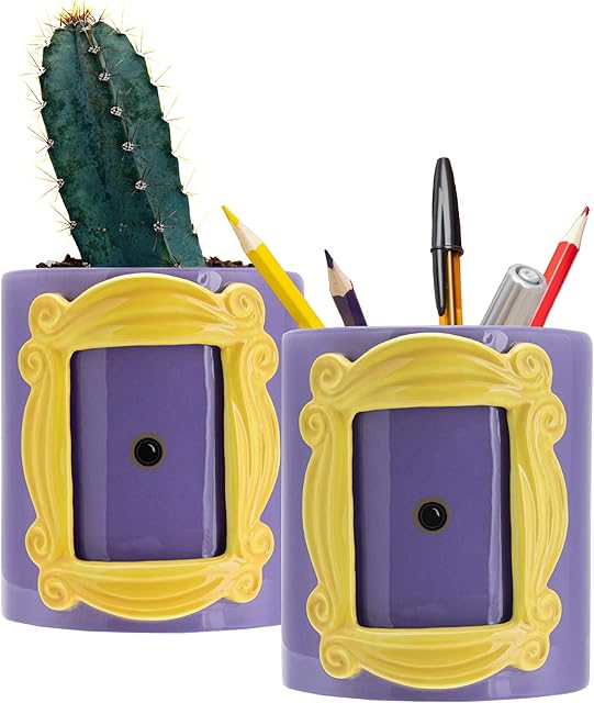 Paladone Friends Monica's Yellow Door Frame, Flower Pot and Pen Holder, Ceramic