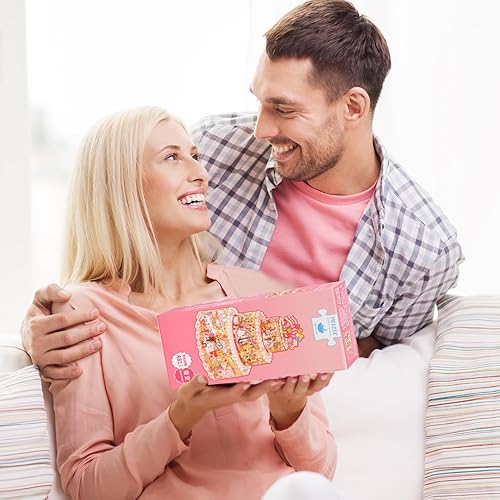 Miniatura 7 de Rompecabezas irregulares de cumpleaños para adultos, rompecabezas de 481 piezas para pastel de cumpleaños, 12.8 x 16.5 pulgadas, juguetes y