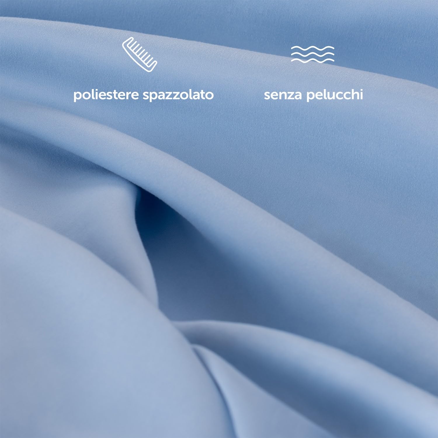 Blumtal Completo lenzuola matrimoniali 3pz - completo letto matrimoniale certificato OEKO-TEX - lenzuolo con angoli 180x200x30cm + lenzuolo 280x275cm + federa cuscino 50x80cm in microfibra - azzurro