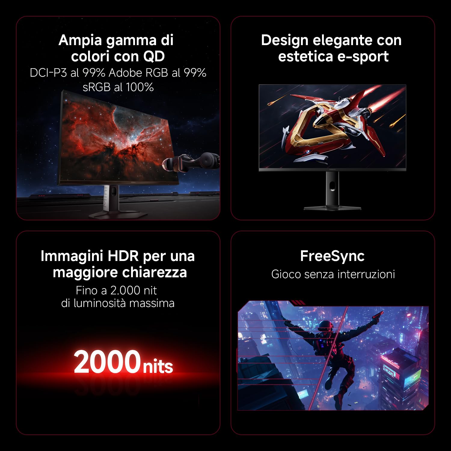 XIAOMI G Pro 27Qi 2026 Monitor Gaming 2K Mini-LED 27", 180Hz, 1msGTG,FreeSync, 1152Zone, 2000nits, HDR1000, FastIPS, 100% sRGB,95% DCI-P3, AdobeRGB97%(2560x1440/HDMI2.0/DP1.4)