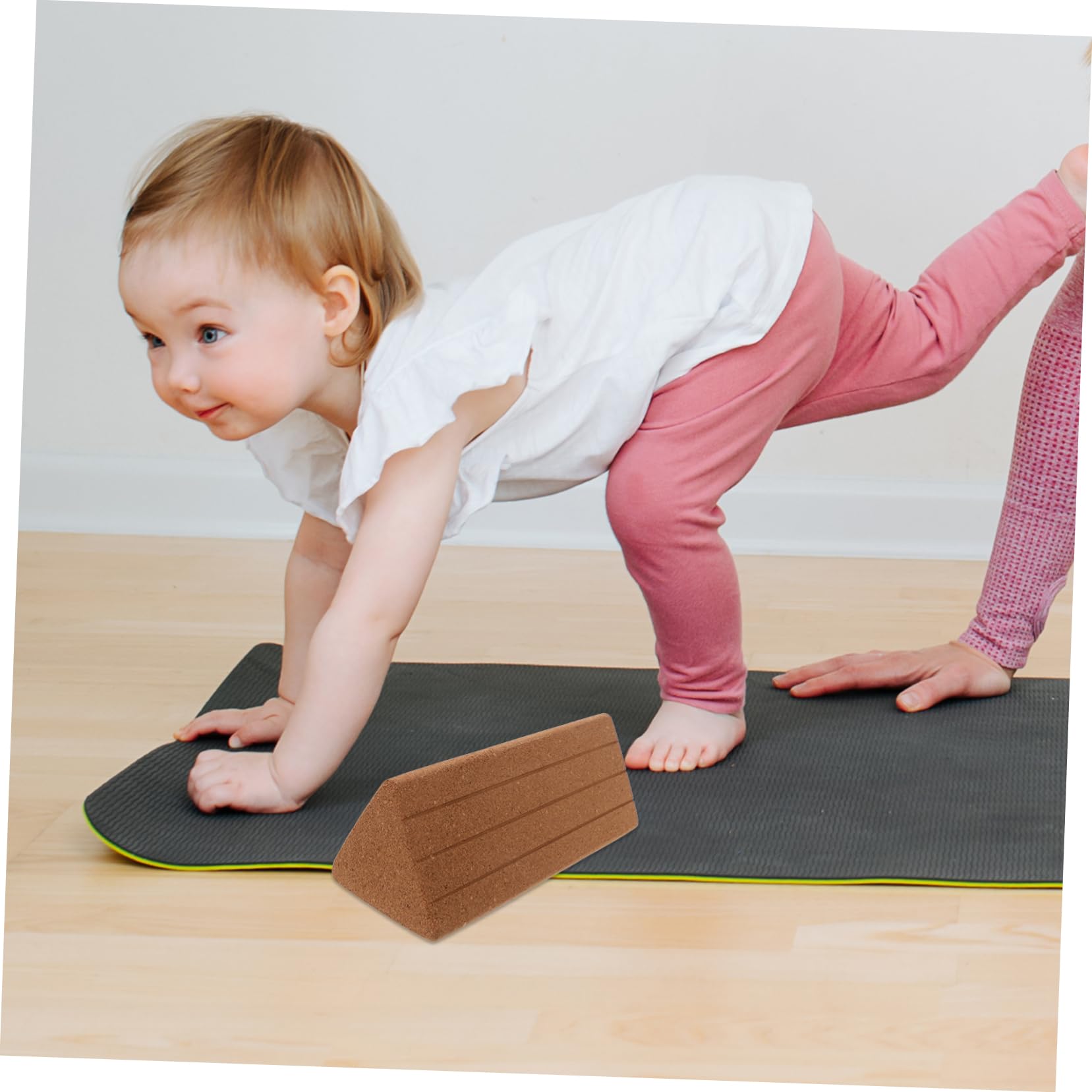 Bloque de Yoga Triangular de Corcho para Niños, Amarillo