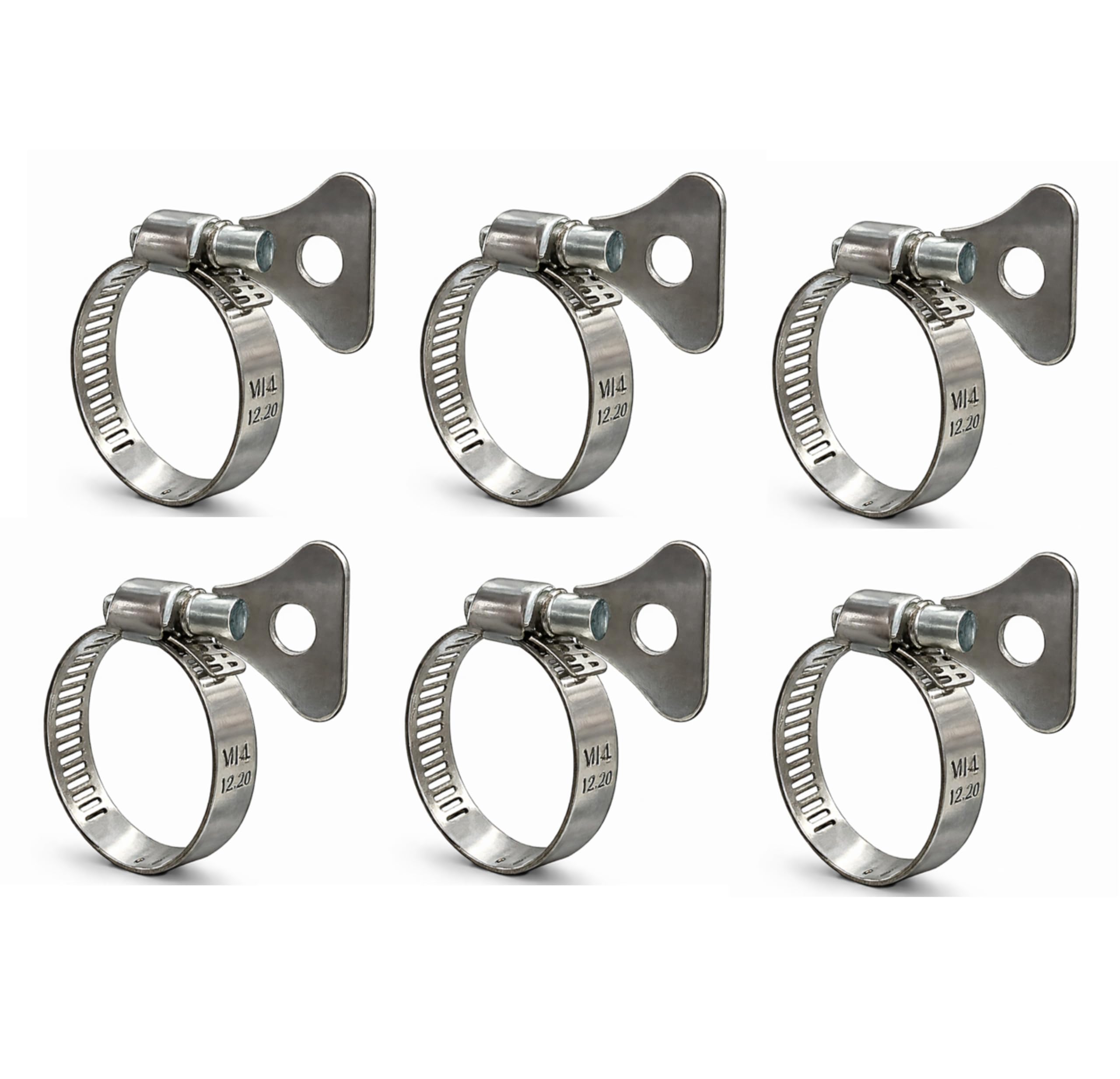 Stainless Steel Key Hose Clamp, 304 Grade, 18-32mm, Tool-Free Tightening, Worm Drive, Pack of 6-image-43