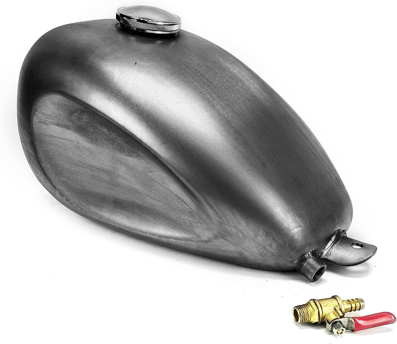 Motorcycle Petrol Gas Fuel Tank Universal Fit For All Motorcycle 7L Unpainted Silver