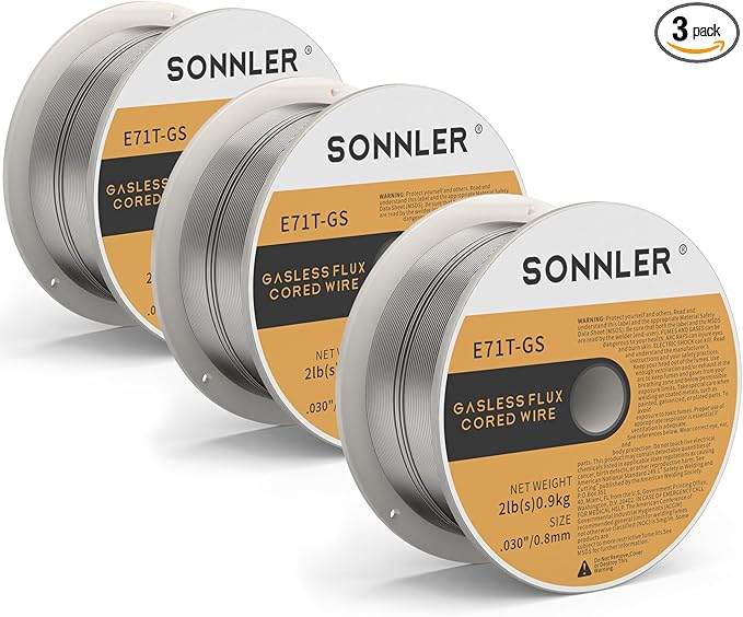 .030 Flux Core Welding Wire, Mig Welding Wire, 2Lbs Low Splatter Mild Steel E71T-GS Wire Compatible With HF Fourney Harbor Welder(3 PACK)