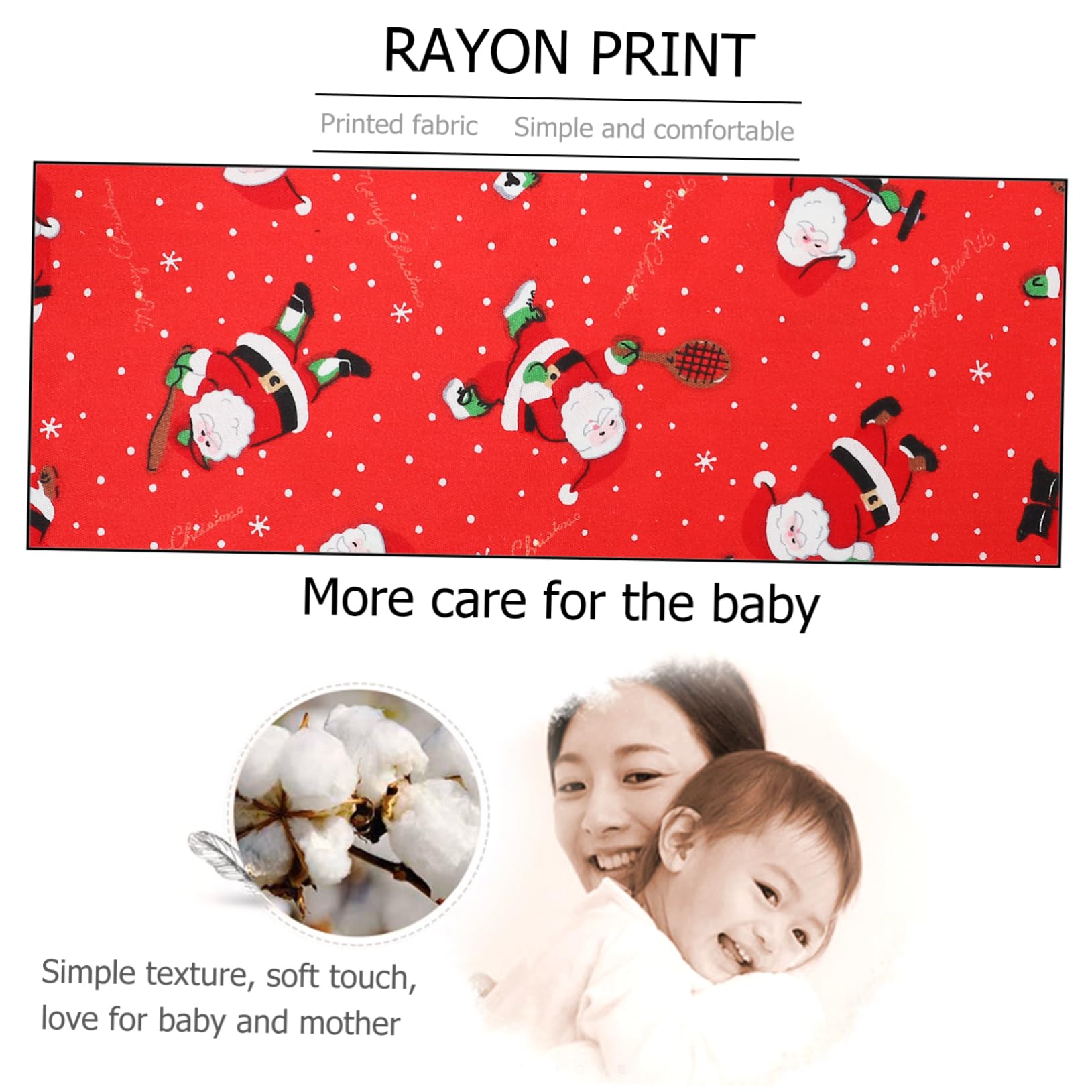 SEWACC 160pièces Coton Pour Noël De Motifs Festifs Matériel De Couture Pour Créations Artisanales