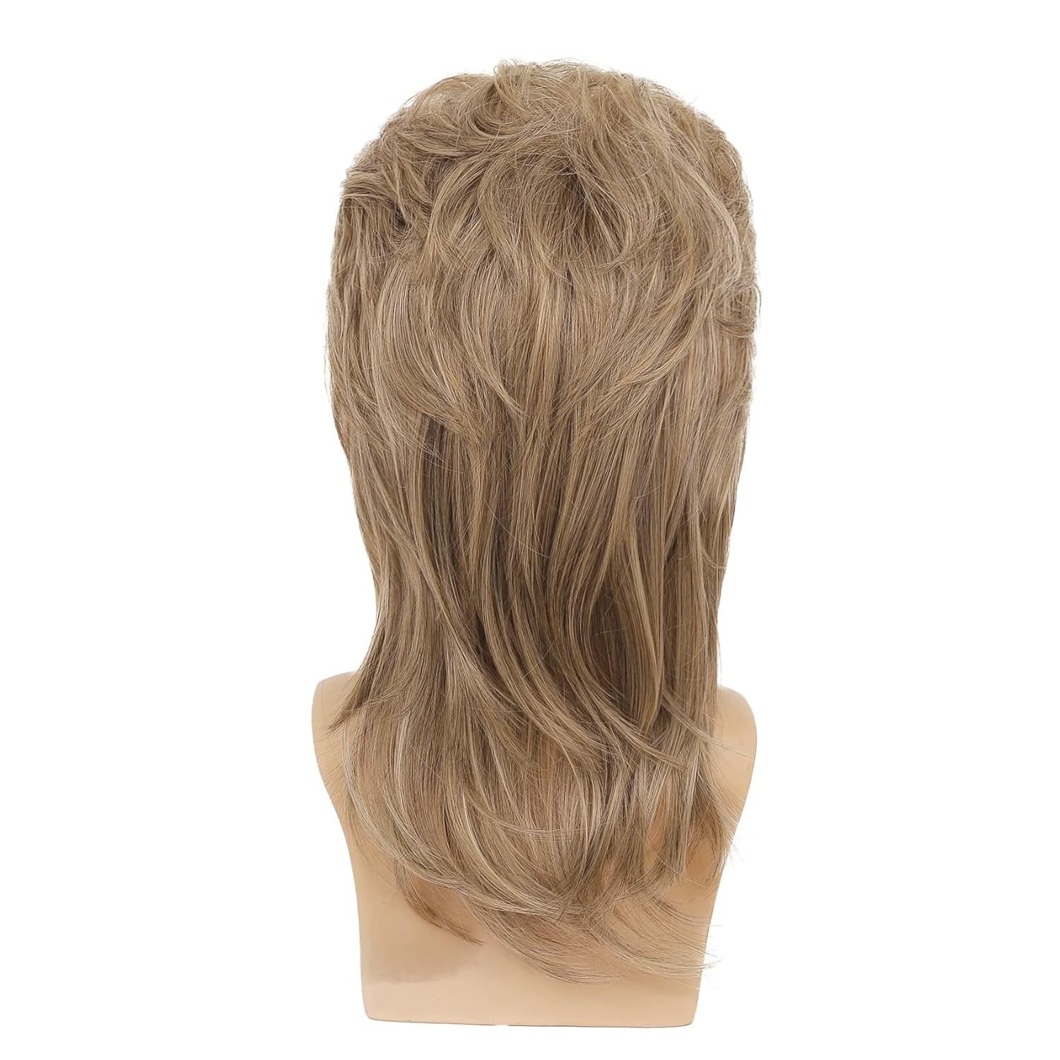 Peluca de salmonete para hombre, color marrón claro, estilo retro de los años 70 y 80, disco rocker, rizada, punk, fiesta de disfraces, Halloween, cosplay (marrón claro) 5