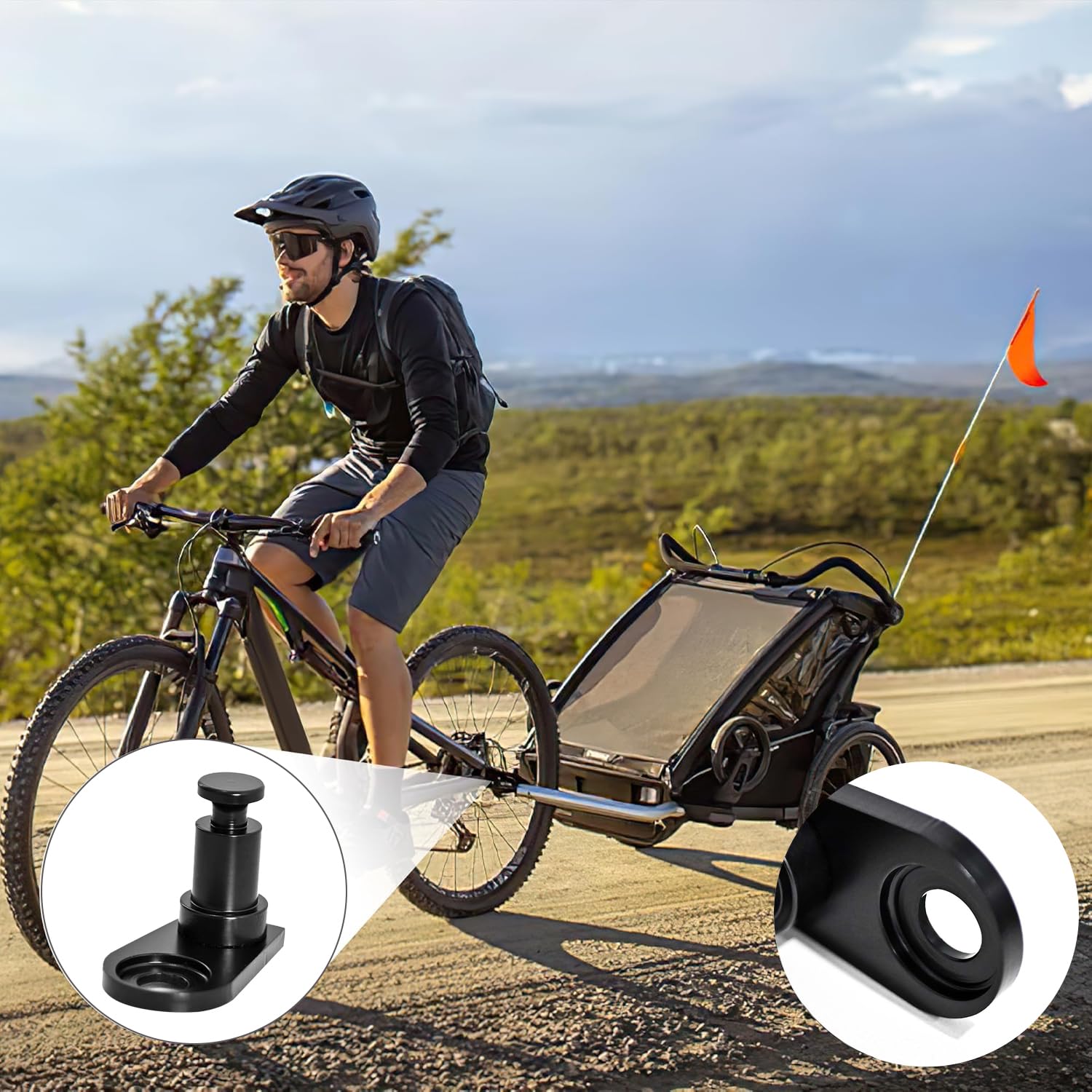 2 pezzi rimorchio bicicletta frizione universale per Kid/Kid Plus dal 2016, compatibile con Vaya 1 & Keeke 2, adattatore rimorchio bicicletta, nero