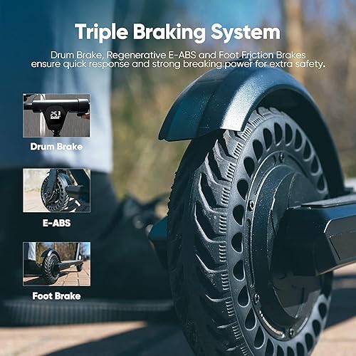 Miniatura 3 de G-CYCLE L8 Pro Electric Scooter, Max 500W Motor, Up to 18 Miles Long Range, 18% Slope, 8'' Honeycomb Tire, Triple Braking System, Foldable E Scooter