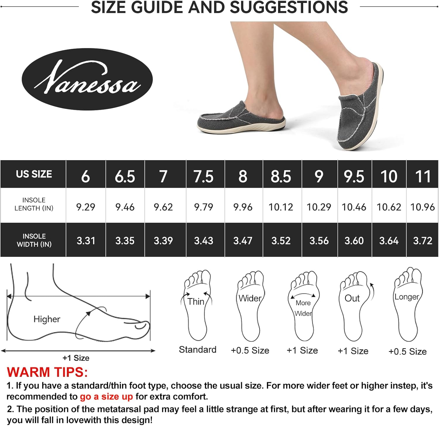 Vanessa Womens House Shoes with Arch Support, Orthopedic Casual Slippers with Comfortable Velvet Lining, Slip On Slipper Shoes for Women Indoor & Outdoor Walking - Image 7